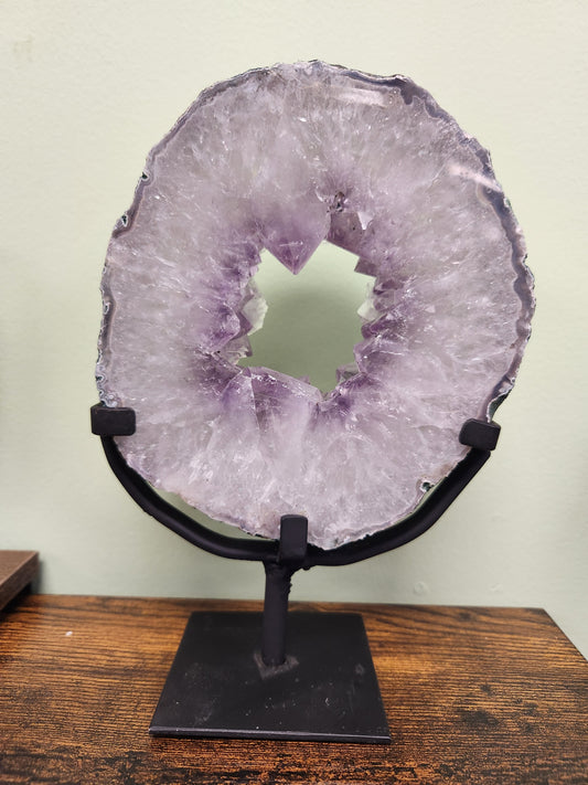 Amethyst Slice on Stand