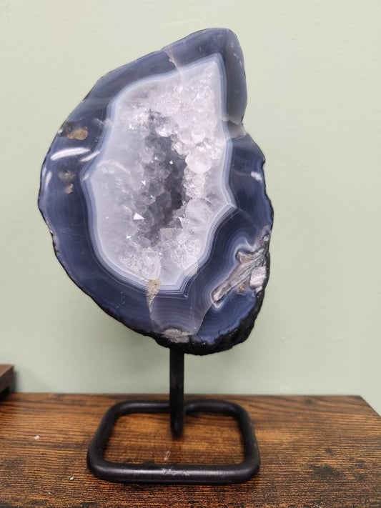 Agate on Metal Stand