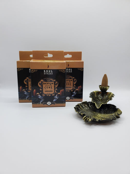 Soul Sticks Backflow Incense Cones - Sandalwood